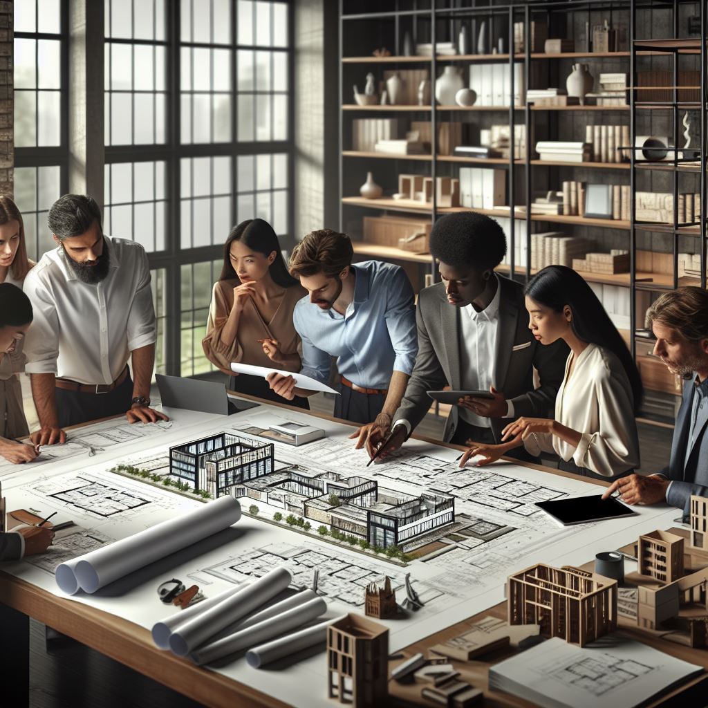 Team of architects collaborating on modern building designs – GCC ADEC
