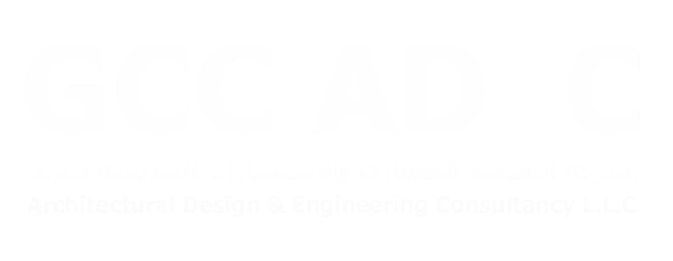 GCC ADEC company logo with Arabic and English text on a dark blue background.