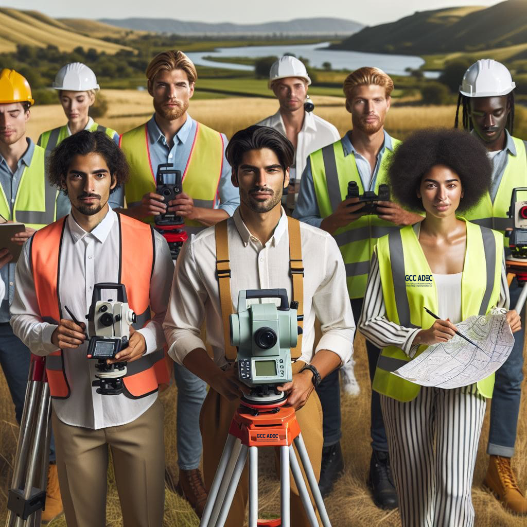 Expert topographic surveyors using advanced equipment for precise land mapping – GCC ADEC.